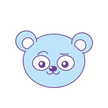 sevimli vahşi hayvan yüz ifade vektör çizim ile