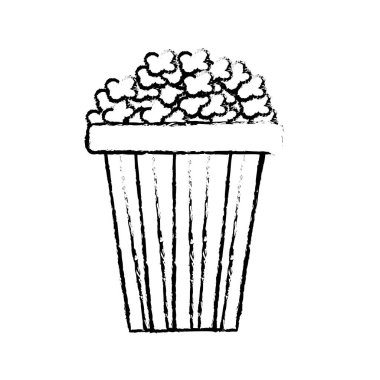 Sinemada yemek, illüstrasyon vektör için lezzetli ve tuzlu patlamış mısır rakam