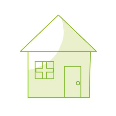 siluet güzel ev mimari tasarım simge vektör çizim ile