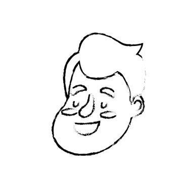 Şekil avatar mutlu adam yüz saç modeli tasarım vektör çizim ile