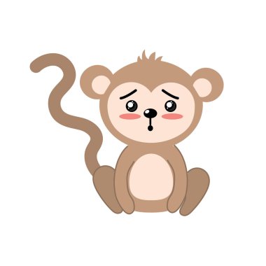 sevimli maymun vahşi hayvan yüz ifade vektör çizim ile