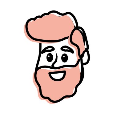 saç modeli, baş adamla mutlu ve güzel illüstrasyon vektör