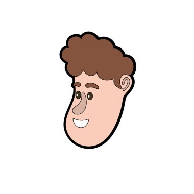 saç modeli tasarım vektör illüstrasyon ile avatar adam yüz