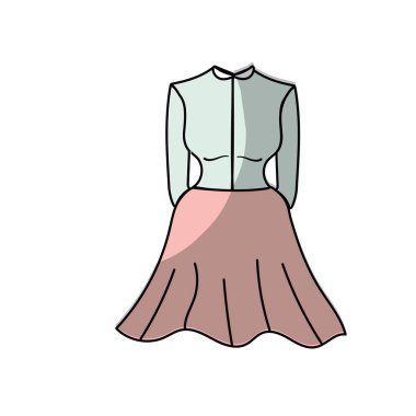 güzel kadın giyim tarzı tasarım, vektör çizim