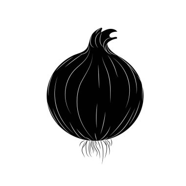 contour fresh onion natural vegetable nutrition vector illustration