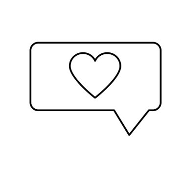 satır sohbet kabarcık kalp mesajı not vektör çizim ile