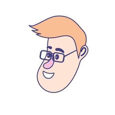 saç modeli tasarım vektör illüstrasyon ile avatar adam yüz