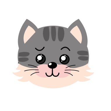 sevimli vahşi hayvan yüz ifade vektör çizim ile