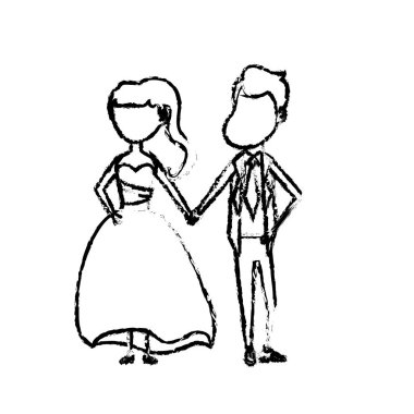 mutlu çift birlikte ve romantik kutlama vektör çizim şekil