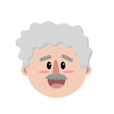 Yaşlı adam yüz saç modeli vektör çizim ile