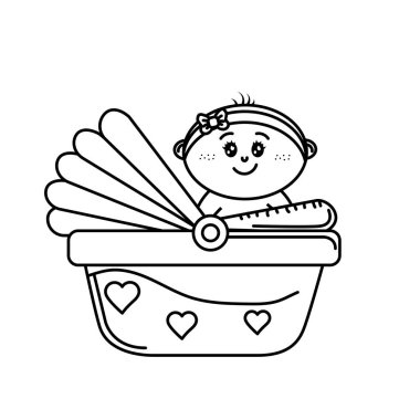 vektör çizim içinde satır güvenlik seatwith bebek çocuk