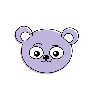 sevimli vahşi hayvan yüz ifade vektör çizim ile