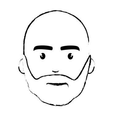 Şekil güzel yüz cerrahı sakallı ve kel, vektör çizim