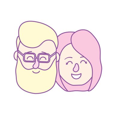 Avatar çift kafa saç modeli tasarımı ile illüstrasyon vektör