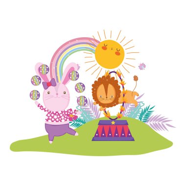 şirin Sahne Sirk. Vektör çizim