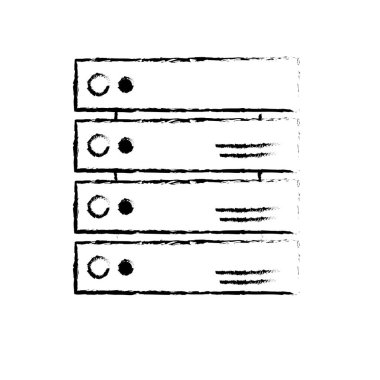 figure database technology system information service vector illustration