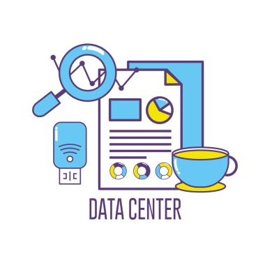 veri merkezi bağlantı bilgileri sunucu vektör çizim