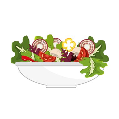 lezzetli taze organ salata kasesine vektör çizim