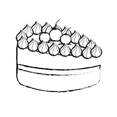 mutlu yıllar, vektör çizim için cherrys ile satır lezzetli pastel