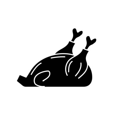 contour delicious chicken food with natural nutrients vector illustration