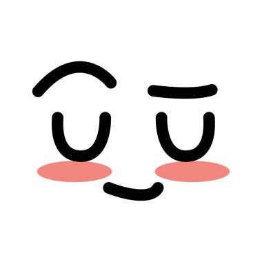 şirin kawaii güzel yüz gülümseme ve mutlu vektör çizim