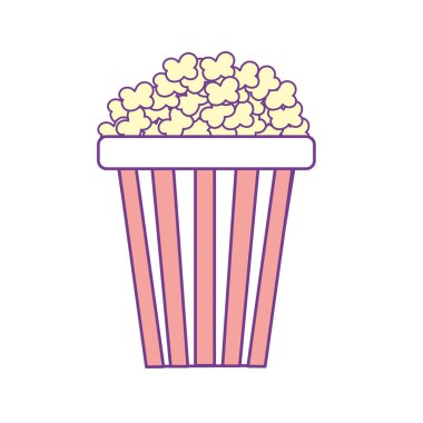 sinema, vektör çizim yemek için lezzetli ve tuzlu popcorn