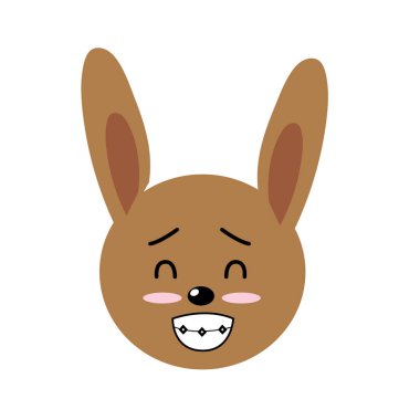 sevimli vahşi hayvan yüz ifade vektör çizim ile