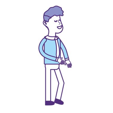 saç modeli ve şık giyim, şirin adamla illüstrasyon vektör