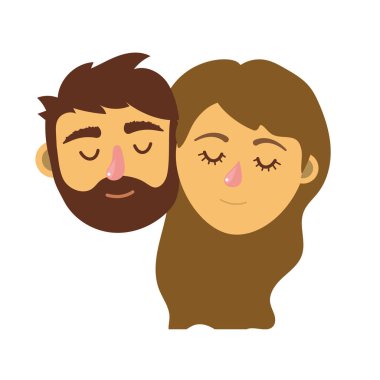 kaç sevgilisi merkez kapalı gözler ve saç modeli vektör illystration