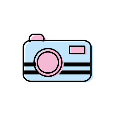 dijital kamera teknolojisi ekipmanları nesne vektör çizim