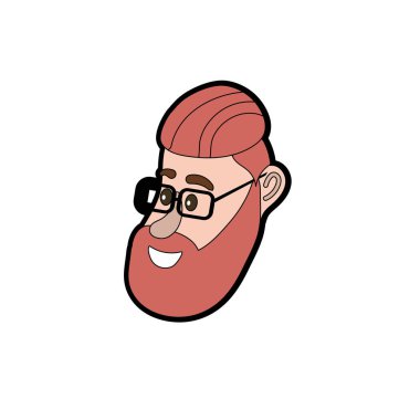 saç modeli tasarım vektör illüstrasyon ile avatar adam yüz