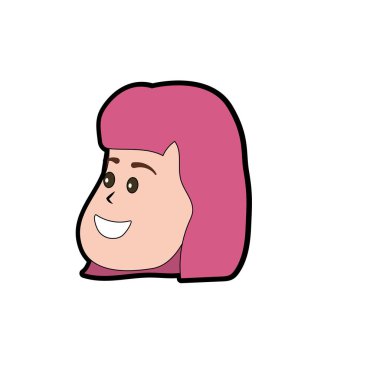 Avatar kadın yüz saç modeli tasarım vektör illusration ile