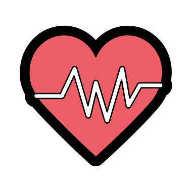 kalp atışı elemanı kardiyak ritim vektör illüstrasyon bilmek