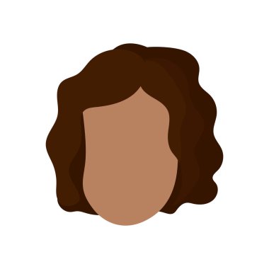 Güzellik kadını yüz saç modeli, vektör çizim ile