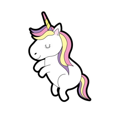 saç tasarım vektör çizim ile dans güzellik tek boynuzlu at