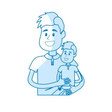 siluet güzel baba oğlunun elinde vektör çizim taşıma