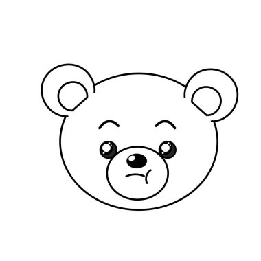 satır sevimli vahşi hayvan yüz ifade vektör çizim ile
