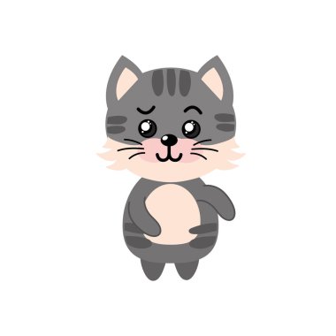 şirin kedi vahşi hayvan yüz ifade vektör çizim ile