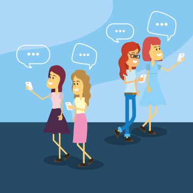 İnsanlar Medya bağlantı vektör çizim için sosyal comunication