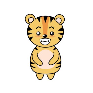 ifade ile güzel sevimli hayvanlar illüstrasyon vektör