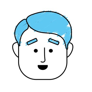 Adam yüz saç modeli tasarım vektör çizim ile