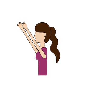 sağlıklı kadın egzersiz vektör illüstrasyon tasarımı yapıyor