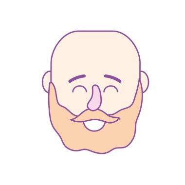 Avatar adam kafa saç modeli tasarımı ile illüstrasyon vektör