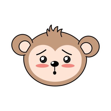 sevimli vahşi hayvan yüz ifade vektör çizim ile