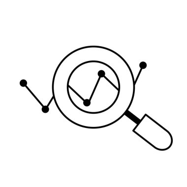 satır Büyüteç aracı ve arama simge vektör çizim