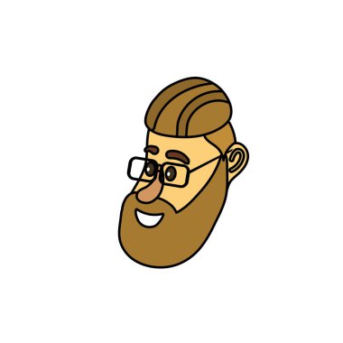 saç modeli tasarım vektör illüstrasyon ile avatar adam yüz