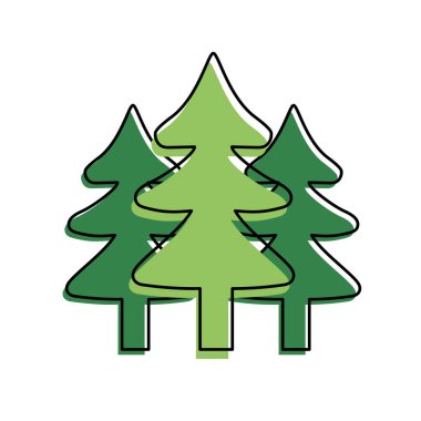 Doğal çam ağaçları ekoloji için vektör çizim rezerv