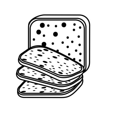 line delicious fresh bakery slice bread, vector illustration