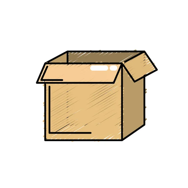 Quadratisch Box Paket Öffnen Design Vektor Illustration — Stockvektor