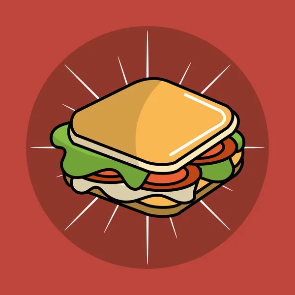 Sandwich Fast Food Icône Vecteur Illustration Conception Image — Image vectorielle